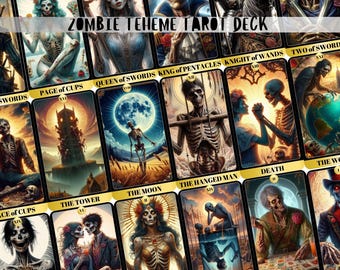 Jeu de tarot zombie : 78 cartes d'horreur gothique avec pochette