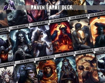 Jeu de tarot Corbeau : 78 cartes mystiques avec pochette