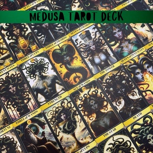 Baraja de tarot Medusa, baraja de 78 cartas de tarot, baraja de tarot única, baraja de tarot mística, baraja de tarot mágica y bolsa de tarot, baraja de tarot de serpiente