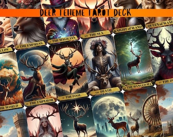 Deer Tarot Deck: 78 Animal Tarot Cards with Pouch