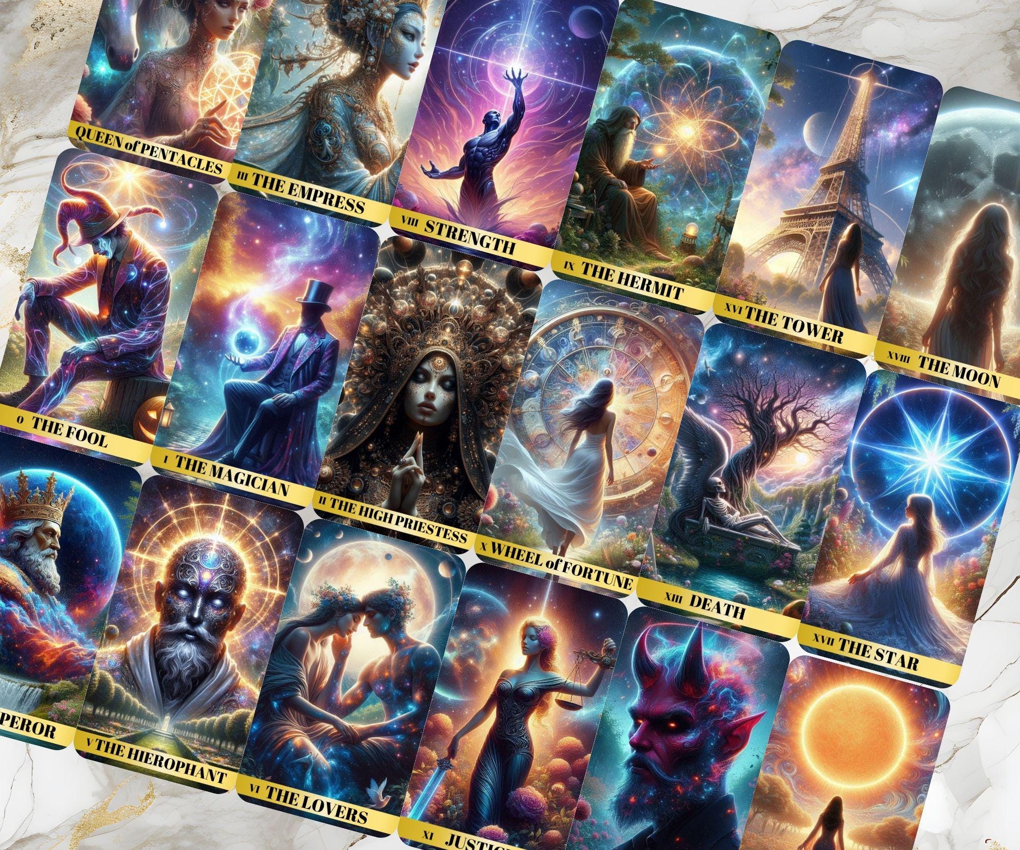 Cosmic Garden Tarot Deck: 78 Celestial Cards With Pouch - Etsy