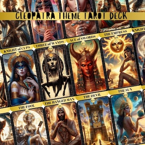 Cleopatra-tarotkaartspel, 78 tarotkaartenspel en zakje, uniek tarotkaartenspel, uniek tarotkaartenspel, koningin-tarotkaartenspel, fysiek tarotkaartenspel