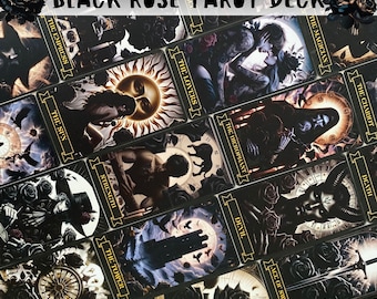 Talia Tarota Czarna Róża: 78 kart gotyckich z sakiewką