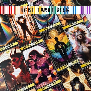 Baraja de tarot LGBT, baraja de 78 cartas de tarot y bolsa de tarot, baraja de tarot única, tarot LGBTQ+, tarot del orgullo, tarot del amor, baraja de tarot para principiantes