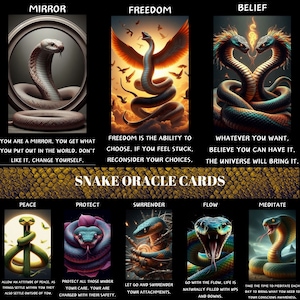 Cartões Oracle Snake, Deck Oracle imprimível, Cartões Oracle digitais, Crescimento pessoal, Deck de transformação, Deck Oracle Serpent, Download digital