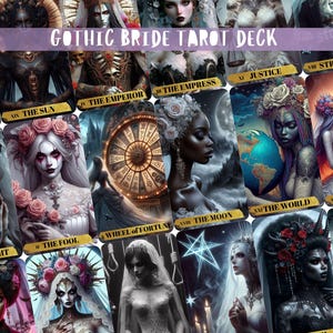 Gothic Braut Tarot Deck, 78 Tarot Karten Deck, Einzigartiges Tarot Deck, Dunkle Magie Tarot, Mystisches Tarot Deck, Braut Tarot