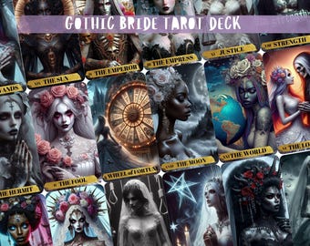 Talia kart tarota „Gothic Bride”: 78 kart z woreczkiem