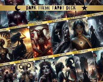 Talia Ciemnego Tarota: 78 kart Cienia Gotyckiego z sakiewką Tarota