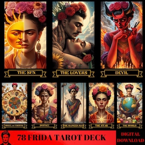 78 Tarot Karten Deck, Frida Theme 78 Tarot Karten, Tarot Karten Deck, Tarot Karten Deck für Anfänger, Tarot Deck für Anfänger, Tarot Deck für Anfänger