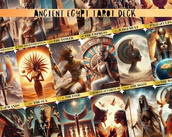Tarotdeck Oude Egypte: 78 mystieke kaarten met zakje