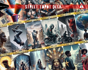 Jeu de tarot street art : 78 cartes de tarot urbain avec pochette