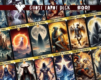Jeu de tarot fantôme : 78 cartes mystiques avec pochette