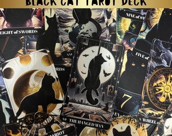 Black Cat-tarotdeck: 78 mystieke kaarten met zakje