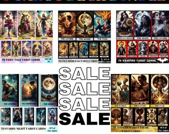 5-in-1 Tarot Deck Bundle: Fairy Tale, Dali, Vampir + mehr (digitaler Download)
