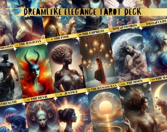 Dreamlike Elegance Tarot Deck: 78 Celestial Cards with Pouch
