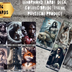 Gothic Braut Lenormand Deck, 36 Lenormand Karten Deck, Einzigartiges Tarot Deck, Mystisches Tarot Deck, Gothic Lenormand, Volles Lenormand Deck