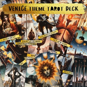 Baraja de Tarot Veneciana, Baraja de 78 Cartas, Baraja de Tarot Veneciana, Baraja de Tarot Única, Tarot de los Canales, Tarot de las Góndolas, Tarot y Arte
