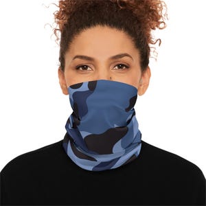 Camo Fleece Neck Gaiter with Drawstring: Winter Face Covering