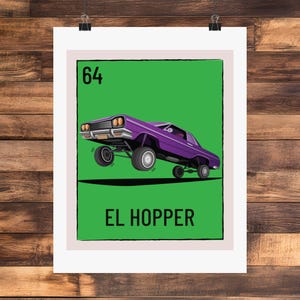 El Hopper Car Poster, Cool Wall Art for Car Enthusiasts, Vintage Car Decor, Gift for Automotive Lovers, Unique Home Decor