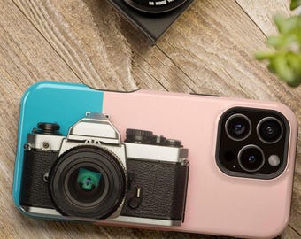 Funda para iPhone con cámara vintage: diseño de fotografía retro, compatible con MagSafe