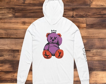 Graffiti Teddy Bear Hooded Tee: Urban Streetwear Shirt