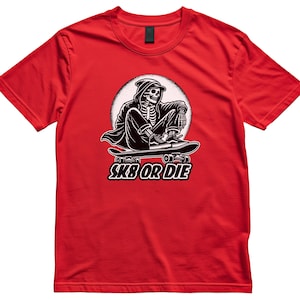 Sk8 or Die T-Shirt: Retro Skateboarder Tee