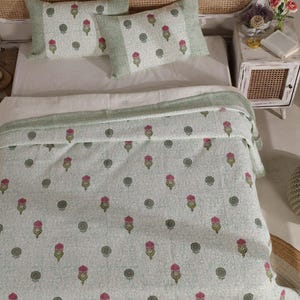 Handmade Jaipur Block Print Duvet Cover: King Size Boho Cotton Bedding