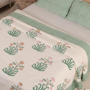 Handmade Jaipur Block Print Duvet Cover: King Size Boho Cotton Bedding