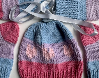 Newborn Baby Beanie  with Socks and mittens