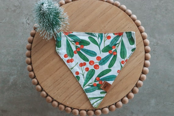 Under the Mistletoe- with my Dog | Over the Collar Slip-Through Dog Bandana | Fresh Daisies Dogs