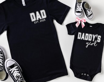 Custom Dad and Daughter Matching Shirts First Father's Day Gift from Baby Girl Daddy and Me Shirts Our First Father's Day Daddy's Girl Shirt
