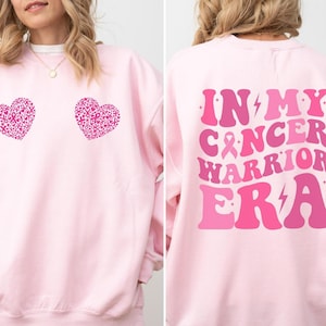 In meiner Cancer warrior Era Sweatshirt, Brustkrebs Bewusstsein Geschenk, niedliches Retro Pink Ribbon Crewneck, Chemo Support Shirt für Überlebende Frauen