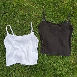 handmade cami tank top cotton pointelle made to order coquette knit camisole