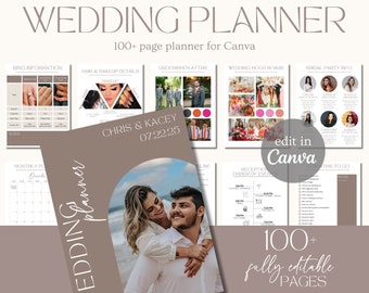 100+ Page Editable Wedding Day Binder, Edit in Canva, Ultimate Wedding Itinerary, Printable Wedding Planner, Printable Wedding Checklists