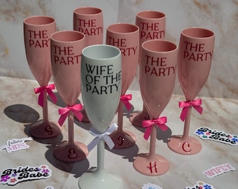Wife of the Party Plastic Champagne Flute | Bachelorette Favor | Bridal Party Gift