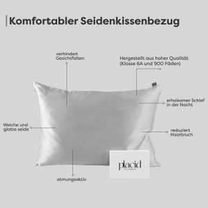 80x40cm Maulbeerseide 22mm/Hautfreundlich Kopfkissenbezüg/ Anti_aging Hochzeit Geschenk/ Geburtstag Geschenk/ Muttertag Geschenk/ silber Bild 3