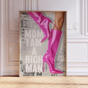hot pink print wall art News Wall Art Print girly Poster Aesthetic dopamine Decor Bedroom cool Prints for Apartment Unique Trendy wall decor