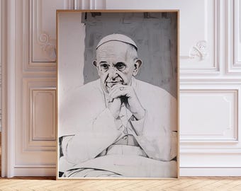 Pope Francis poster Pope Francis oil painting print Pope Francis picture wall art Pope Francis photo memorial