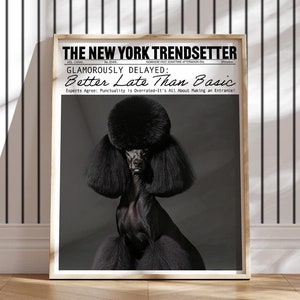 better late than ugly poster new York newspaper funny Bathroom Wall Art black and white Print sign Vintage 70s Trendy Aesthetic Girly vogue