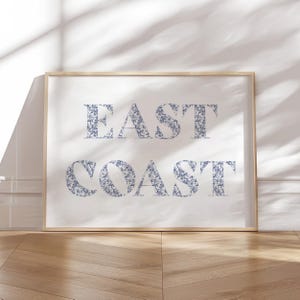 East coast wall art, Coastal granddaughter print, beachy wall art, Seaside Dorm Room, Trendy blue coastal print, coastal cowgirl print