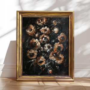Downloadable Botanical Goth Print Victorian Gothic Home Decor Witchy Goth Room Dark Cottagecore Macabre Wall Art Surreal Collage Forestcore