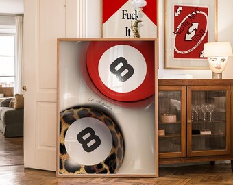 長靴下のピッピ　キャンバスアートパネル　3点セット Set of 3 Red Leopard Wall Art Digital Posters Prints Tiger