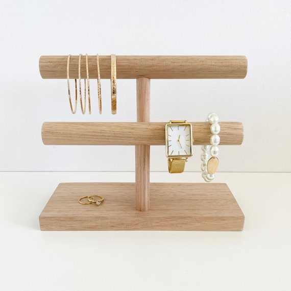 Double Bracelet / Watch Stand - Wood Bracelet Stand, Timber Watch Stand - Jewellery Display - Jewellery Organisation - little oak