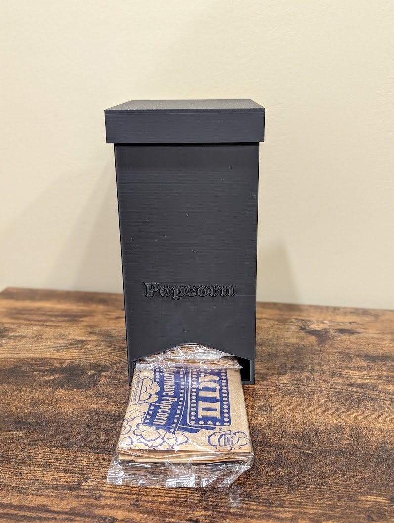 popcorn ファイル 3D Printed Popcorn Bag Organizer - Dispenser, 18ct. Microwave Bags