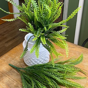 Bead Grass Bush, 5 Bush Bundles, Button Fern Greenery Stems, Wreath Making