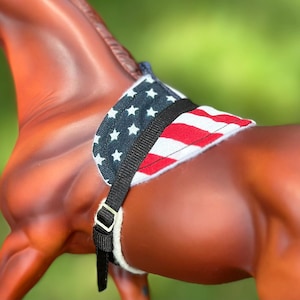 1:9 Scale American Flag Bareback Pad for Model Horses