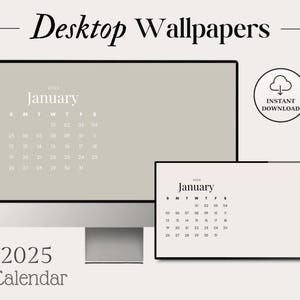 2025 Monatlicher Desktop Kalender Wallpaper Kalender Digitaler Hintergrund Minimal Design Kalender Einfacher Organizer Digitaler Planer 4er Set