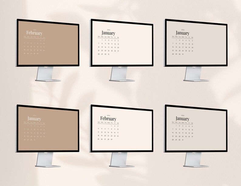 2025 Monthly Desktop Calendar Wallpaper, Computer Wallpaper for Mac