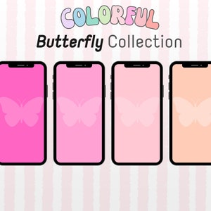10 Butterfly Wallpaper Pack Colorful Gradient Backgrounds for Desktop, ipad, iphone, macbook, digital wallpaper Pack trendy wallpapers