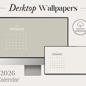 2026 Monatlicher Desktop Kalender Wallpaper Kalender Digitaler Hintergrund Minimal Design Kalender Einfacher Organizer Digitaler Planer 4er Set